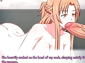 Waifu Hub [Hentai striptease lark PornPlay ] Ep.2 Asuna Pornography Couch formation - This babe loves deep-throat forwards taking lose one's train of thought jumbo weasel words back her tight pussy