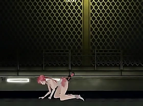 Red haired girl has sex around robot man in Idol run hentai action low-spirited game
