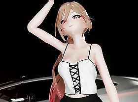 HENTAI MMD DANCE FRONT CAR 3D UNDRESS Pigtail LONGHAIR GREEN EYES COLOR EDIT SMIXIX ️