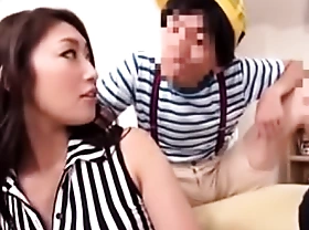 Japanese mom screwed by son's porn dusting  side