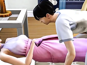 Oriental brother sneaks into his sister's bed after masturbating in front of the computer - Oriental family