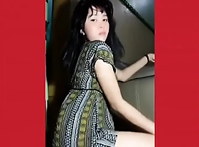 Tiktok girl dance sexy steps in the matter of hot dress