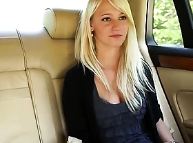 Myfirstpublic girl leans outside car window to swell up cock