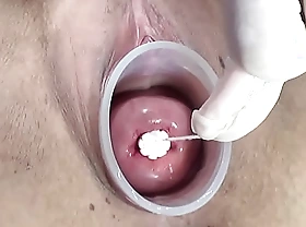 Japanese Tampons insertion in Cervix and  Fucking with Objects