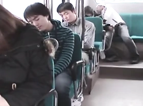 Big-titted teen gets fucked in a Japanese bus