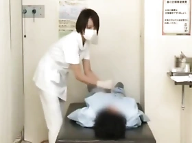 japanese nurse handjob , blowjob and intercourse subsidize in asylum