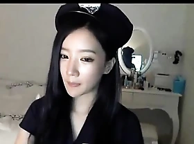 Korean girl with her polic custom on webcam more convenient cam169.com