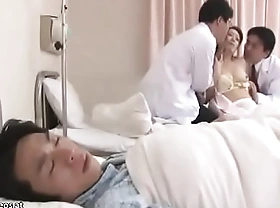 Japanese tasty nurse receives fucked in front of her patient